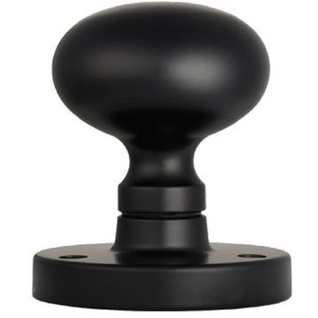 Loops PAIR Mushroom Mortice Door Knob Half Sprung 52mm Diameter Matt Black unisex