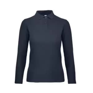 B&C ID.001 Womens/Ladies Long Sleeve Polo (M) (Ultramarine)