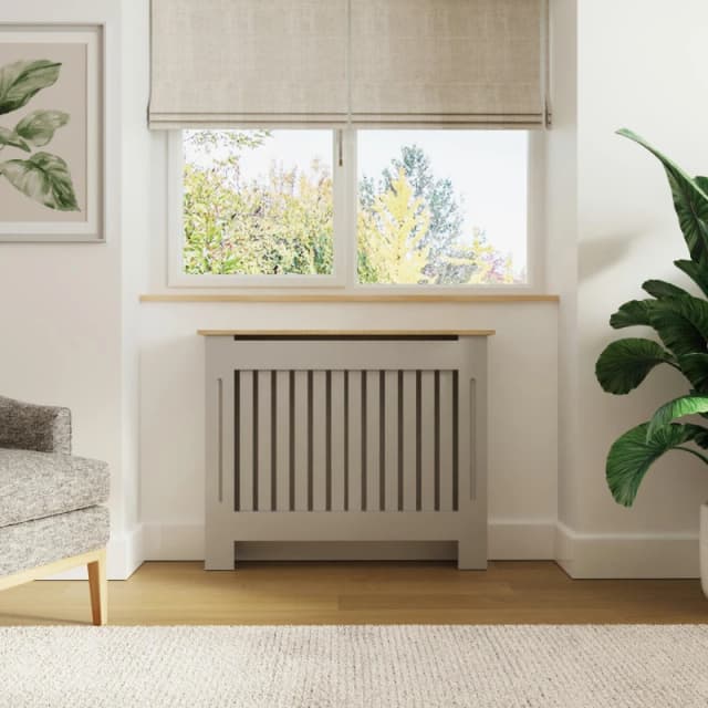 GFW GFW Longslow Medium Radiator Cover - Grey & Oak