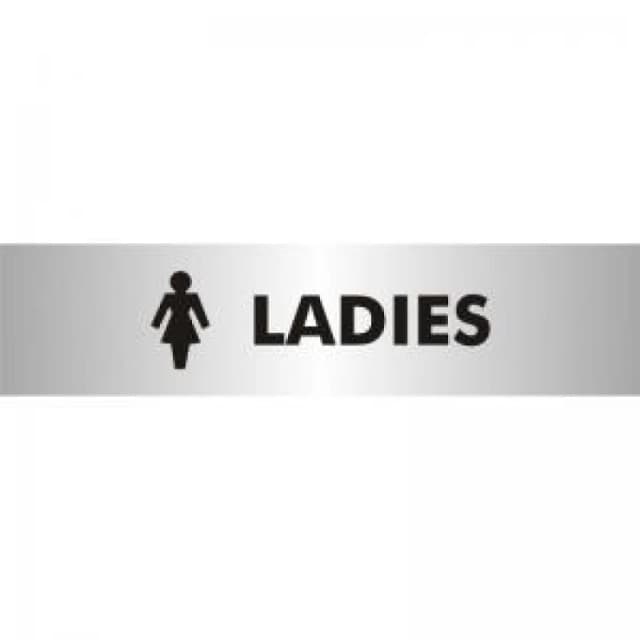 Stewart Superior Seco Sliding Sign LADIES Reversed Printed Acrylic Door Sign Brushed Aluminium Composite 190 x 45mm - BAC113 BAC113