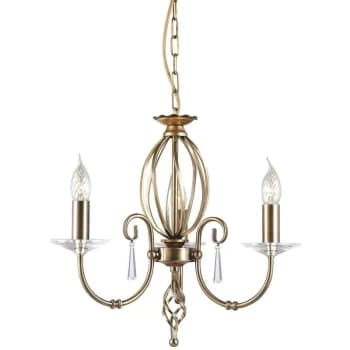 Elstead - Aegean - Chandelier 3 Light Aged Brass Finish, E14
