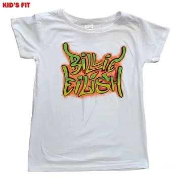 Billie Eilish - Graffiti Kids 11 - 12 Years T-Shirt (Girls) - White