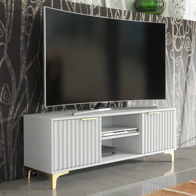Creative Furniture Tide Crest TV Unit 120cm - White & Gold White Unisex