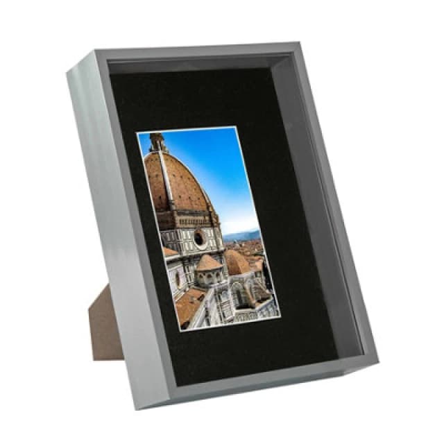 Nicola Spring A4 (8 X 12") Deep Photo Frame - Grey/black Mount - 3D Deep Box Picture Frame Display Case (31 X 22Cm)