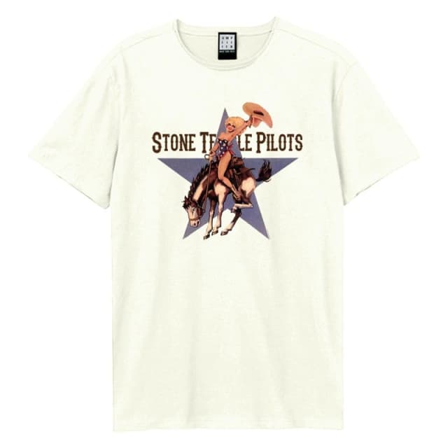 Amplified Amplified Men Cowboy Star Stone Temple Pilots T-Shirt in White Size: X-Small White XS Male 5063652186619