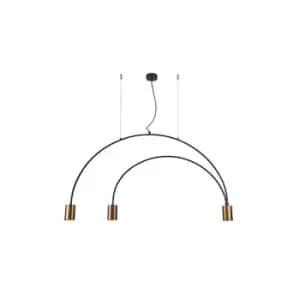 Marousi Ceiling Pendant 3 Light Metal Black Copper Rusty