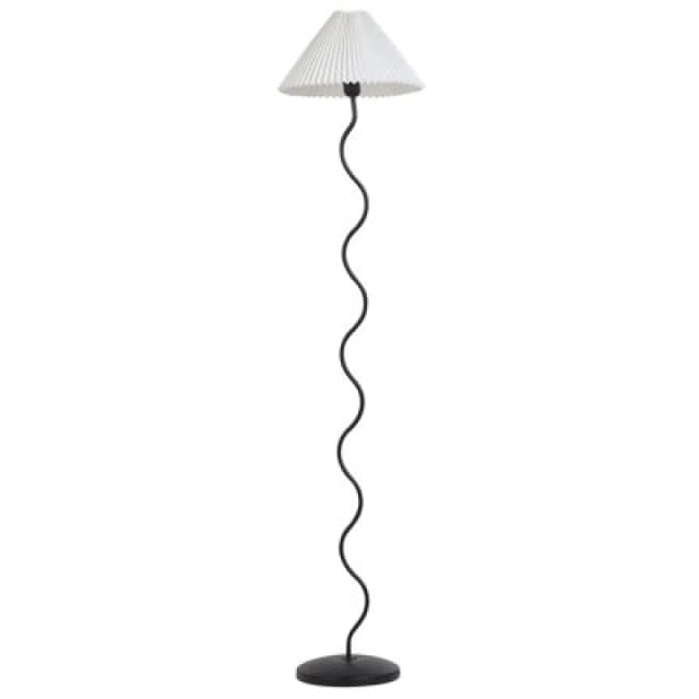 Beliani Retro Floor Lamp Jikawo Metal Black