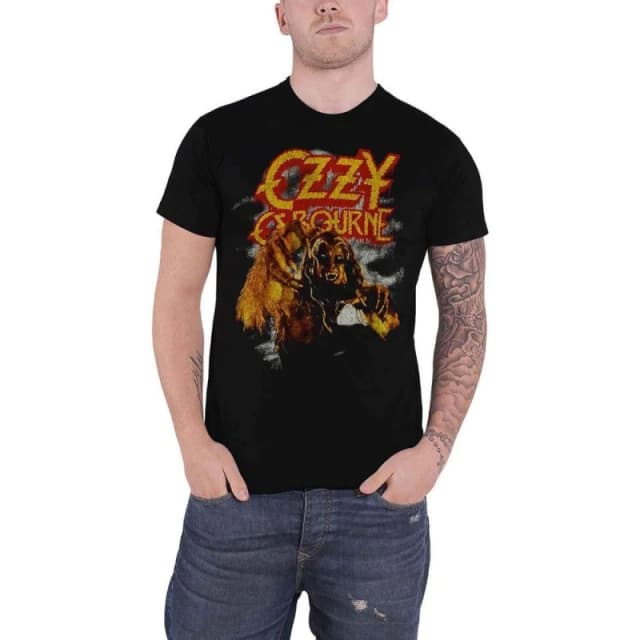 Ozzy Osbourne Mens Vintage Werewolf Cotton T-Shirt in Black Size: Medium Black Male M
