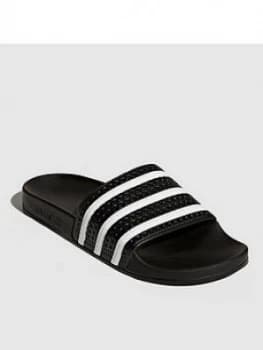 adidas Originals Adilette Slides - Black/White, Size 12, Men