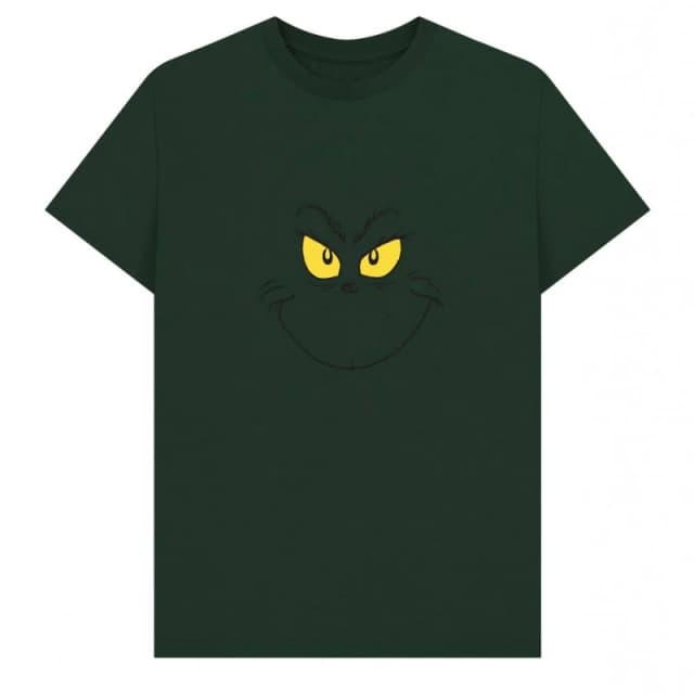 The Grinch Mens Smile T-Shirt in Bottle Green Size: Small Bottle Green Male S