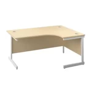 TC Group 1800X1200 Single Upright Right Hand Radial Desk Maple-White + Desk High