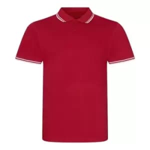 AWDis Mens Stretch Tipped Piqu Polo Shirt (XL) (Charcoal/White)