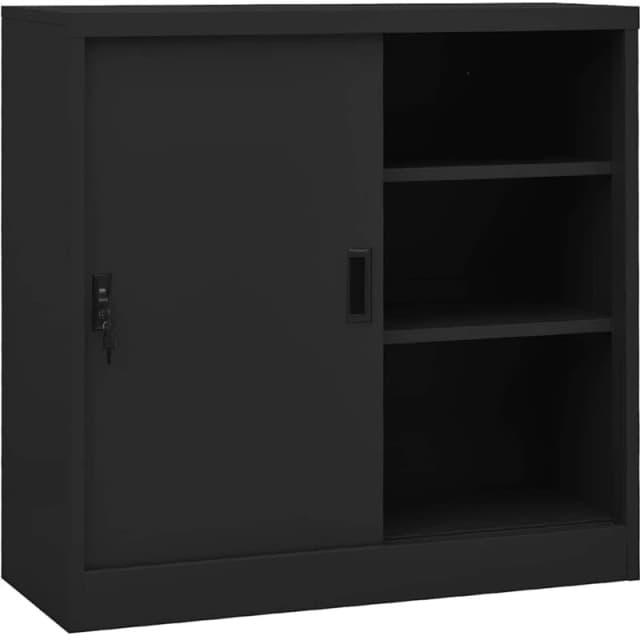 VIDAXL Office Cabinet with Sliding Door Anthracite 90x40x90cm Steel Vidaxl 8720286563847