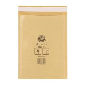 Jiffy Airkraft Size 1 Postal Bags Bubble lined Peel and Seal 170x245mm Gold 1 x Pack of 100 Bags