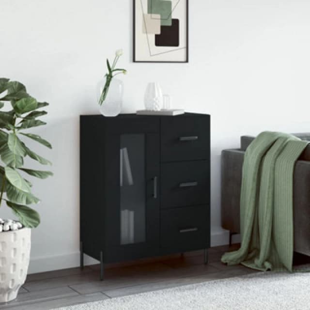 VIDAXL Sideboard Black 69.5x34x90cm Engineered Wood Vidaxl 828053
