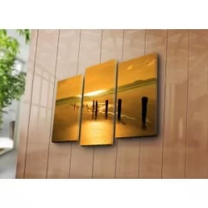 3PATK-17 Multicolor Decorative Canvas Painting (3 Pieces)