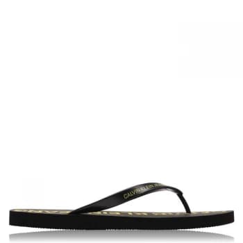 Calvin Klein Jeans Edmur Flip Flops - Black/Yellow