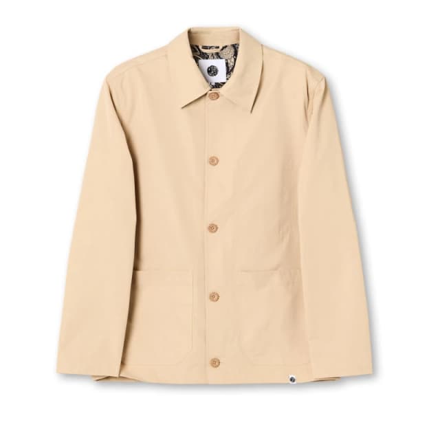 Pretty Green Mens Didsbury Structured Relaxed Fit Overshirt Sand male Small