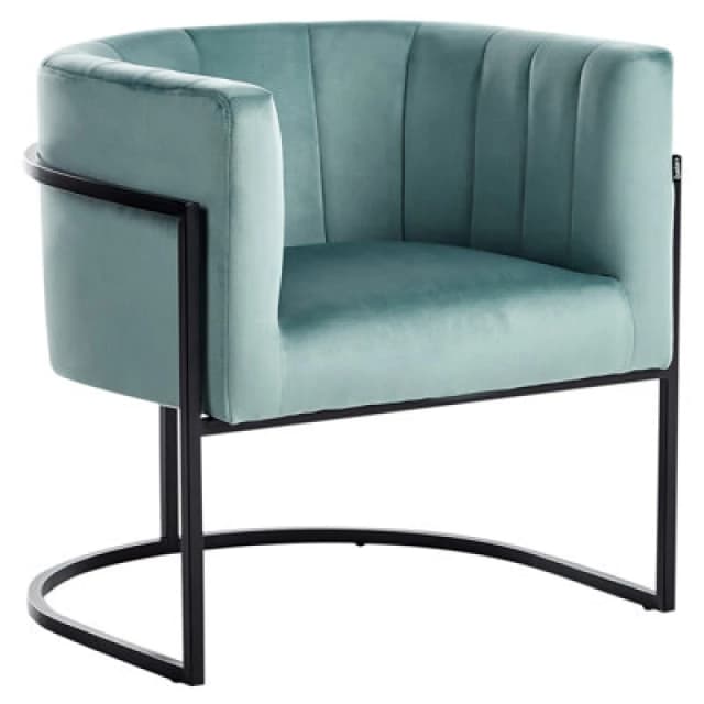 Beliani Velvet Armchair Mint Green Larvik Ii