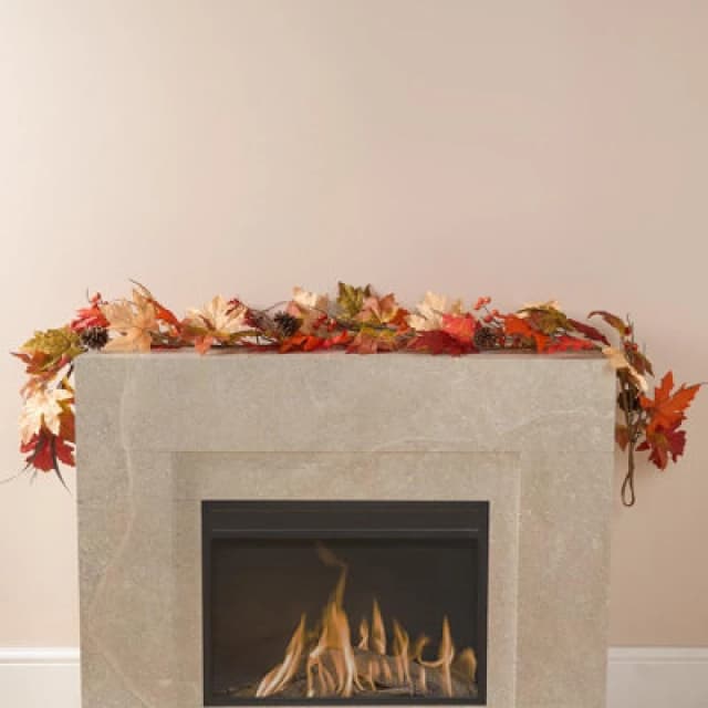 OHS OHS Artificial Decorative Garland Fireplace Door Wall Party Table Spring Winter Home in Burnt Orange Burnt Orange One Size Unisex 5027434196296