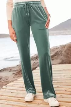 Pull-On Velour Straight Leg Trousers 27" (68.5cm) inside leg