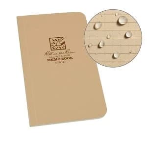 Rite In The Rain Memo Book Side Bound Field Flex Cover 3.25 x 6" Tan