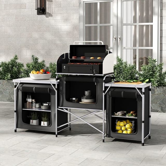 Breeins Camping Camping Kitchen Storage Portable Outdoor Black unisex One size