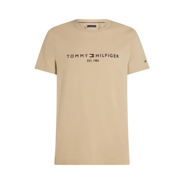 Tommy Hilfiger Logo Crew Neck T Shirt Sandalwood male S