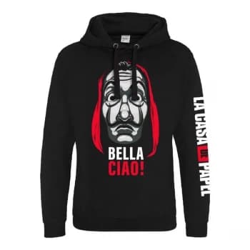 La Casa De Papel - Jumbo Face Unisex Small Hooded Sweatshirt Epic Pullover - Black