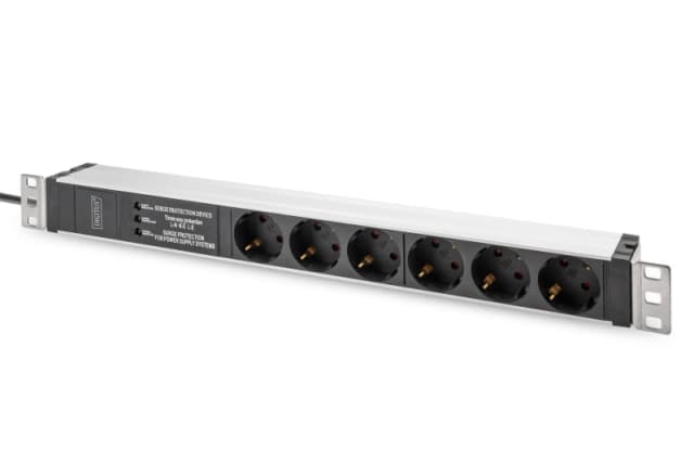 Digitus Digitus DN-95432 19" Server rack cabinet power strip 1 U PG socket Suitable for (cabinet depths): > 300 mm Aluminium , Aluminium (anodised