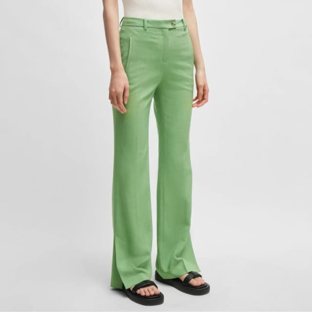 Boss Terela Slim-Fit Flared Trousers Green female 8