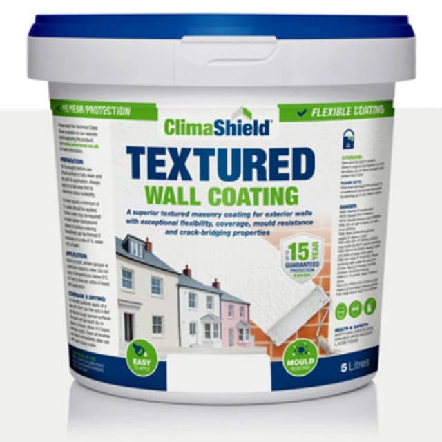 Smartseal Wall Coating Textured (Brilliant White), Waterproof 15 Years, Brickwork, Stone, Concrete And Render, Breathable, 10Kg