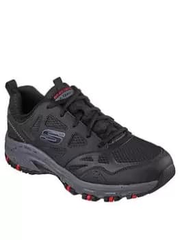 Skechers Hillcrest Overlay Lace Up Trainer, Black, Size 11, Men