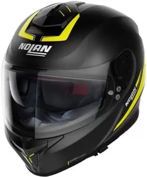 Nolan N80-8 Staple N-Com Helmet, black-yellow Size M black-yellow, Size M