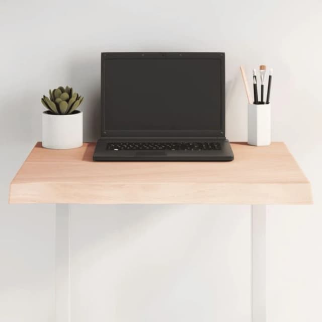 Vidaxl Table Top 60X50X4cm Untreated Solid Wood Oak Live Edge, Brown 363867