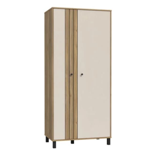 Furniture To Go Grafton 2 Door Wardrobe In Cream And Oak