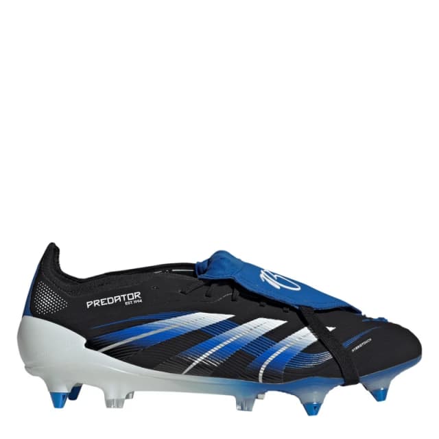 adidas Predator Elite Fold-Over Tongue Adults Soft Ground Football Boots Black/Blue male 8 (42)