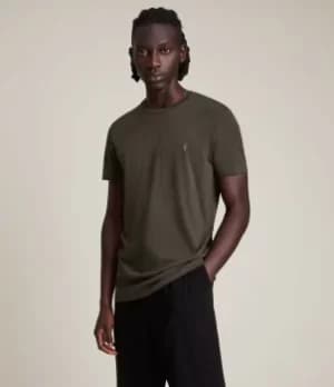 AllSaints Mens Tonic Crew T-Shirt, Gunmetal Grey, Size: L
