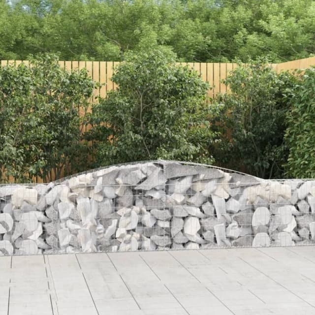 VIDAXL Arched Gabion Baskets 5 pcs 400x30x60/80cm Galvanised Iron Vidaxl 8720845574260