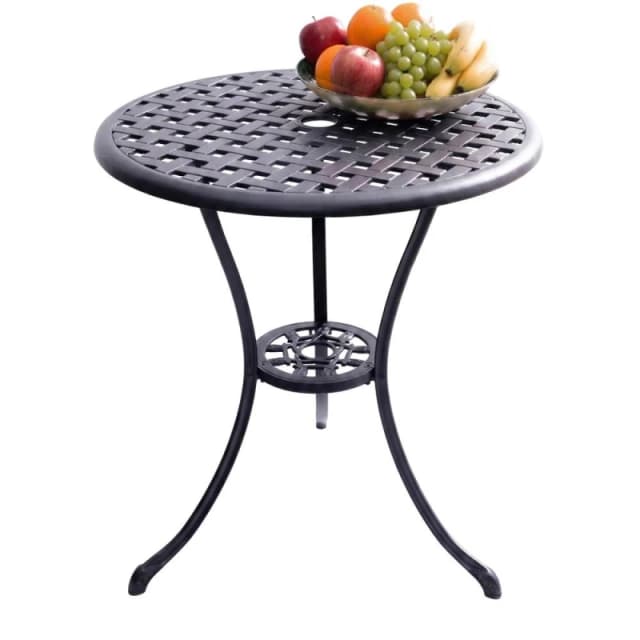 CENTURION SUPPORTS Centurion Supports - oshowa Garden & Patio Cast Aluminium Bistro Table Black Oshowa Black Table