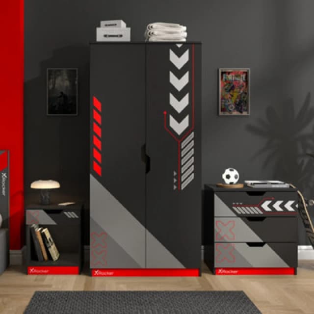 Xrocker X Rocker Octane 3 Piece Bedroom Furniture Set - Red