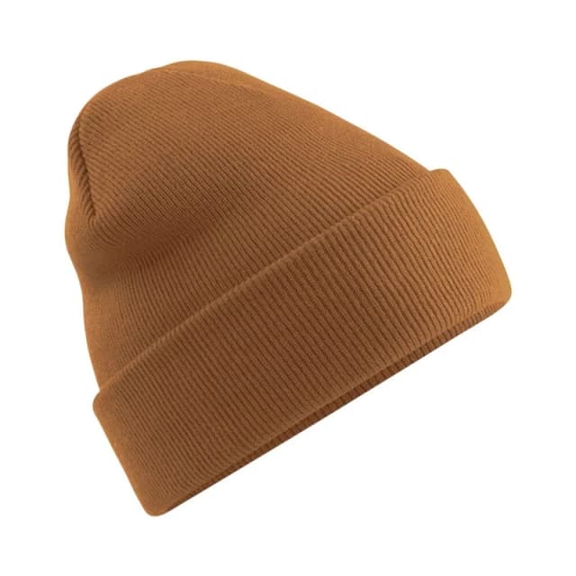 Beechfield Beechfield Men Soft Feel Knitted Winter Hat in Light Brown Light Brown One Size Male 5057080745876
