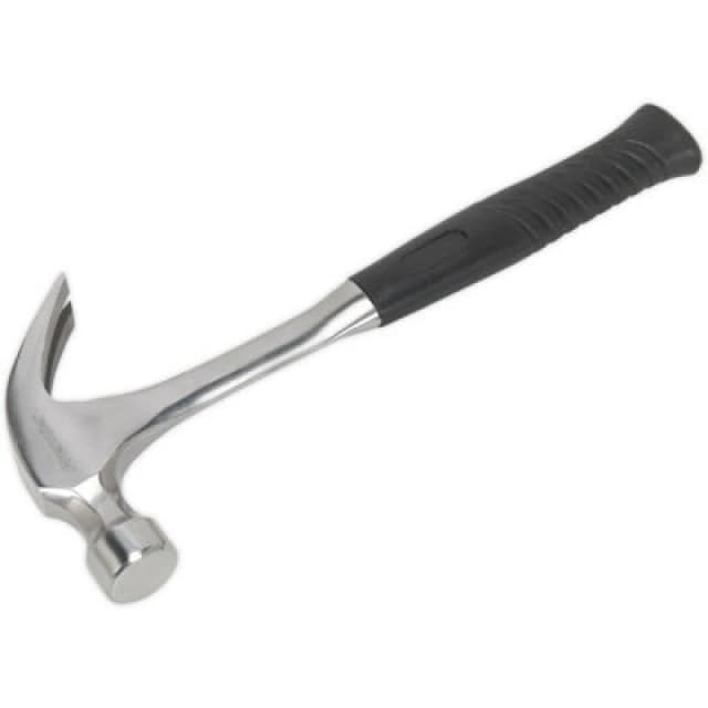 Loops 20oz One Piece Claw Hammer - Drop Forged Steel - Rubber Grip - DIY Nail Remover Metallics