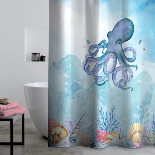 Catherine Lansfield Catherine Lansfield Octopus Shower Curtain - Blue