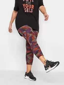 Yours Stroke Print Active Legging, Grey, Size 24, Women