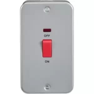 MLA Knightsbridge Metal Clad 45A DP Switch With Neon Large Plate - M8332N