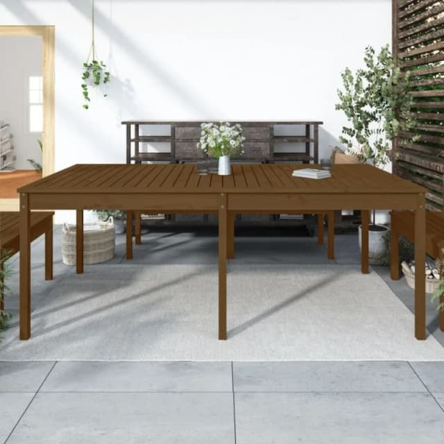 VIDAXL Garden Table Honey Brown 203.5x100x76cm Solid Wood Pine Vidaxl 8720845691158