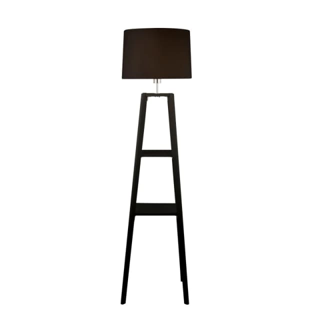 Lighting Collection Black Shelf Floor Lamp Black Unisex