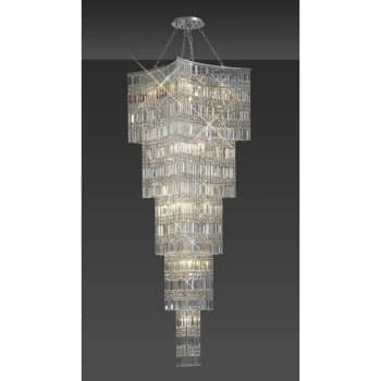 Gianni Tall 15 Bulbs pendant lamp polished chrome / crystal