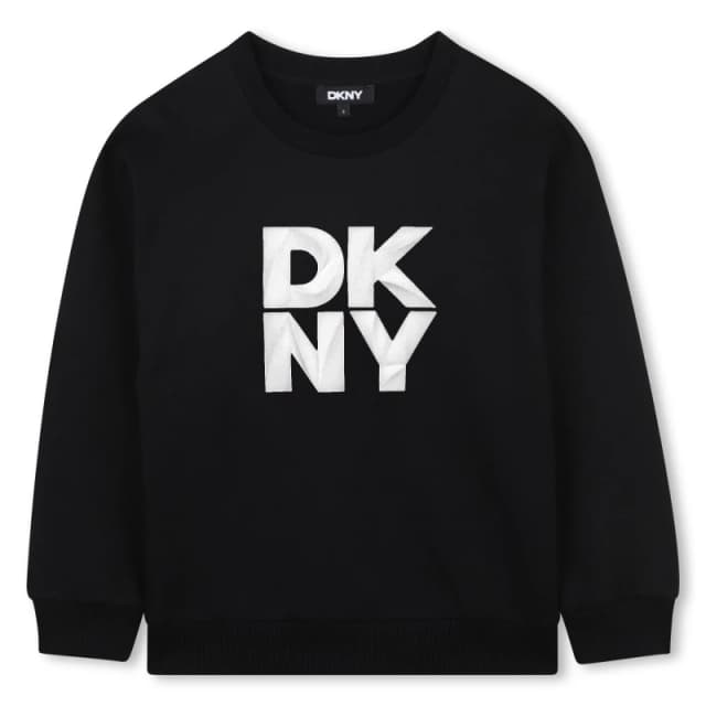 DKNY Kids Logo Crew Sweatshirt Black male 6Y